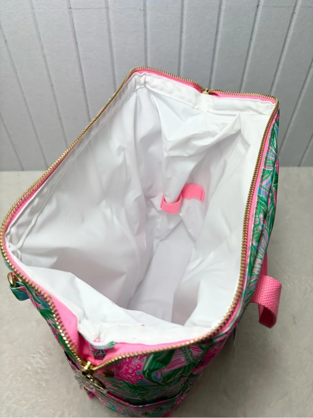 Lilly Pulitzer Cooler Backpack / Crossbody Pink & Green Floral Backpack Tote NEW